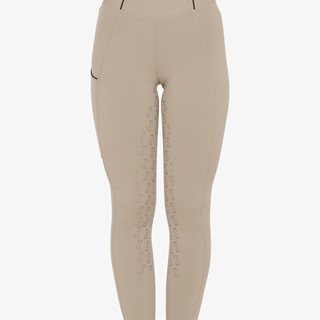 Legging EQUESTRO mujer, grip en culera color beige/negro - Imagen 2